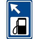 Nabasco Sign verkeersbord RVV BW101lbSp10 routebord tankstation links aanhouden - levensduur 20 jaar - afmeting 400x600mm