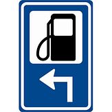 Nabasco Sign verkeersbord RVV BW101lhSp10 routebord tankstation links om de hoek - levensduur 20 jaar - afmeting 400x600mm