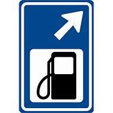 Nabasco Sign verkeersbord RVV BW101rbSp10 routebord tankstation rechts aanhouden - levensduur 20 jaar - afmeting 400x600mm