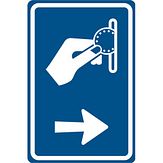 Nabasco Sign verkeersbord RVV BW111r betaald parkeren pijl naar rechts wijzend - levensduur 20 jaar - afmeting 400x600mm