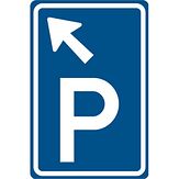 Nabasco Sign verkeersbord RVV BW201lb parkeren links aanhouden - levensduur 20 jaar - afmeting 400x600mm