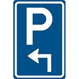 Nabasco Sign verkeersbord RVV BW201lh parkeren links om de hoek - levensduur 20 jaar - afmeting 400x600mm