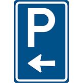 Nabasco Sign verkeersbord RVV BW201l parkeren links - levensduur 20 jaar - afmeting 400x600mm