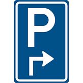 Nabasco Sign verkeersbord RVV BW201rh parkeren rechts om de hoek - levensduur 20 jaar - afmeting 400x600mm