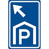 Nabasco Sign verkeersbord RVV BW202lb overdekte parkeergelegenheid links aanhouden - levensduur 20 jaar - afmeting 400x600mm