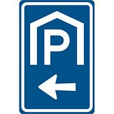 Nabasco Sign verkeersbord RVV BW202l overdekte parkeergelegenheid linksaf - levensduur 20 jaar - afmeting 400x600mm