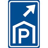 Nabasco Sign verkeersbord RVV BW202rb overdekte parkeergelegenheid rechts aanhouden - levensduur 20 jaar - afmeting 400x600mm