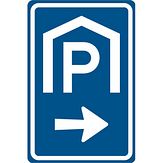 Nabasco Sign verkeersbord RVV BW202r overdekte parkeergelegenheid rechtsaf - levensduur 20 jaar - afmeting 400x600mm