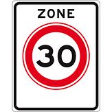 Nabasco Sign verkeersbord RVV A0130zb begin zone maximumsnelheid 30 km per uur - levensduur 20 jaar - afmeting 530x670mm