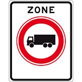 Nabasco Sign verkeersbord RVV C07zb begin zone gesloten voor vrachtauto's - levensduur 20 jaar - afmeting 530x670mm