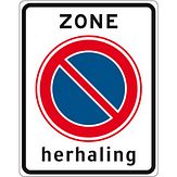 Nabasco Sign verkeersbord RVV E01zbh herhaling begin zone parkeerverbod met tijdsduur - levensduur 20 jaar - afmeting 530x670mm