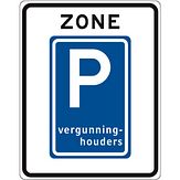 Nabasco Sign verkeersbord RVV E09zb begin parkeerzone vergunninghouders - levensduur 20 jaar - afmeting 530x670mm
