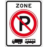 Nabasco Sign verkeersbord RVV E201zb begin zone parkeerverbod vrachtwagens en bussen - levensduur 20 jaar - afmeting 530x670mm