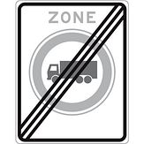 Nabasco Sign verkeersbord RVV C07ze einde zone gesloten voor vrachtauto's - levensduur 20 jaar - afmeting 530x670mm