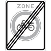 Nabasco Sign verkeersbord RVV C13ze einde zone gesloten voor bromfietsen snorfietsen en gehandicaptenvoertuigen met in werking zijnde motor - levensduur 20 jaar - afmeting 530x670mm