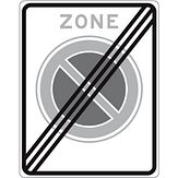 Nabasco Sign verkeersbord RVV E01zezt einde zone parkeerverbod zonder tijdsduur - levensduur 20 jaar - afmeting 530x670mm