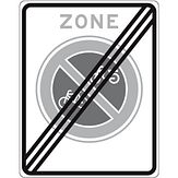 Nabasco Sign verkeersbord RVV E03ze einde zone verbod fietsen en bromfietsen te plaatsen - levensduur 20 jaar - afmeting 530x670mm
