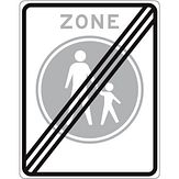 Nabasco Sign verkeersbord RVV G07ze einde voetgangerszone - levensduur 20 jaar - afmeting 530x670mm