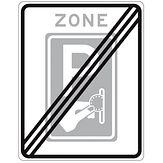 Nabasco Sign verkeersbord RVV BW111ze einde zone betaald parkeren - levensduur 20 jaar - afmeting 530x670mm