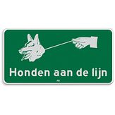 Nabasco Sign verkeersbord model 9 honden aan de lijn - levensduur 20 jaar - afmeting 600x300mm