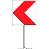 Nabasco Sign verkeersbord RVV BB12l bochtschild - levensduur 20 jaar - afmeting 600x600mm
