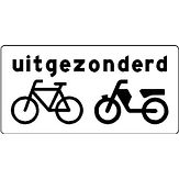 Nabasco Sign verkeersbord RVV OB54 uitgezonderd (brom)fietsers - levensduur 20 jaar - afmeting 600x300mm