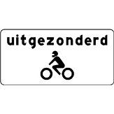 Nabasco Sign verkeersbord RVV OB56 uitgezonderd motoren - levensduur 20 jaar - afmeting 600x300mm