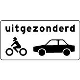 Nabasco Sign verkeersbord RVV OB57 uitgezonderd motoren en auto's - levensduur 20 jaar - afmeting 600x300mm
