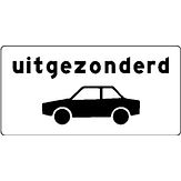 Nabasco Sign verkeersbord RVV OB59 uitgezonderd auto's - levensduur 20 jaar - afmeting 600x300mm