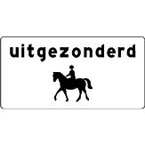 Nabasco Sign verkeersbord RVV OB51 uitgezonderd ruiters - levensduur 20 jaar - afmeting 600x300mm