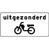 Nabasco Sign verkeersbord RVV OB53 uitgezonderd bromfietsers - levensduur 20 jaar - afmeting 600x300mm