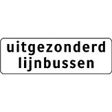 Nabasco Sign verkeersbord RVV OB104 uitgezonderd lijnbussen - levensduur 20 jaar - afmeting 600x200mm
