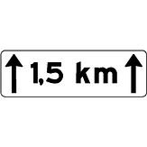Nabasco Sign verkeersbord RVV OB411 afstandsaanduiding over een lengte van 15 km - levensduur 20 jaar - afmeting 600x200mm