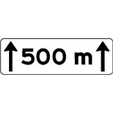 Nabasco Sign verkeersbord RVV OB411 afstandsaanduiding over een lengte van 500m - levensduur 20 jaar - afmeting 600x200mm
