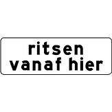Nabasco Sign verkeersbord RVV OB726 ritsen vanaf hier - levensduur 20 jaar - afmeting 600x200mm