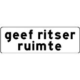 Nabasco Sign verkeersbord RVV OB727 geef ritser ruimte - levensduur 20 jaar - afmeting 600x200mm