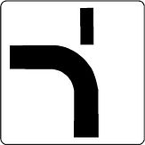 Nabasco Sign verkeersbord RVV OB713 verloop voorrangsweg naar links voorrang op weg rechtdoor - levensduur 20 jaar - afmeting 600x600mm