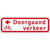 Nabasco Sign verkeersbord RVV BW02l doorgaand verkeer fietsers linksaf - levensduur 20 jaar - afmeting 600x200mm