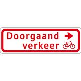 Nabasco Sign verkeersbord RVV BW02r doorgaand verkeer fietsers rechtsaf - levensduur 20 jaar - afmeting 600x200mm