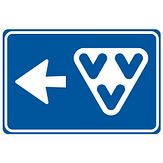 Nabasco Sign verkeersbord RVV BW101Sv14l  VVV met pijlrichting links/ rechts - levensduur 20 jaar - afmeting 600x400mm