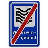 Nabasco Sign verkeersbord RVV L304e einde waterwingebied - levensduur 20 jaar - afmeting 400x600mm