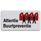 Nabasco Sign verkeersbord RVV L209 attentie buurtpreventie - levensduur 20 jaar - afmeting 450x200mm