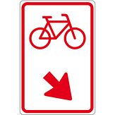 Nabasco Sign verkeersbord RVV D101 fietser wisselen van rijbaan naar rechts - levensduur 20 jaar - afmeting 400x600mm