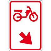 Nabasco Sign verkeersbord RVV D103 bromfieters wisselen van rijbaan naar rechts - levensduur 20 jaar - afmeting 400x600mm