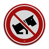 Aluminium DOR verkeersbord model 23 poepende hond - levensduur 20 jaar - afmeting 300mm rond