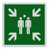 Aluminium DOR verkeersbord verzamelplaats - levensduur 20 jaar - afmeting 400x400mm