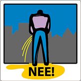 Aluminium DOR Buurtbord Ovidius 3.2 - Nee! - levensduur 20 jaar - afmeting 400x400mm