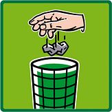 Aluminium DOR Buurtbord Ovidius 3.3 - Afval in de afvalbak - levensduur 20 jaar - afmeting 400x400mm