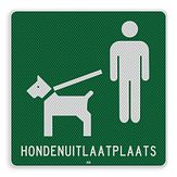 Aluminium DOR verkeersbord model 14 hondenuitlaatplaats - levensduur 20 jaar - afmeting 400x400mm