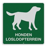 Aluminium DOR verkeersbord model 18 hondenlosloopterrein - levensduur 20 jaar - afmeting 400x400mm